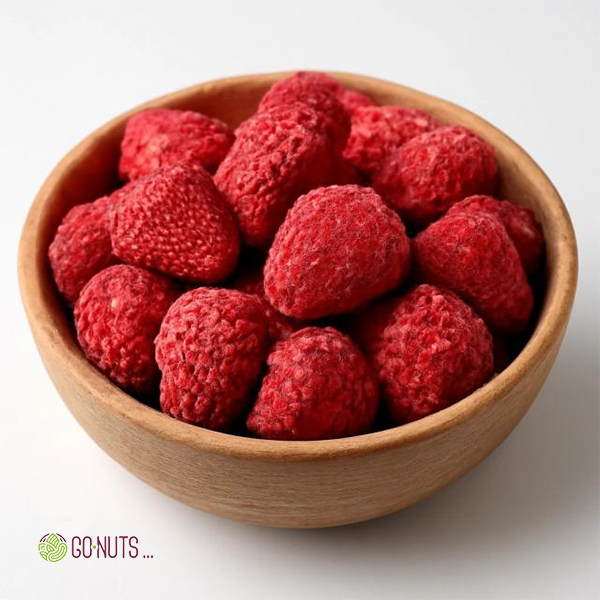 توت فرنگی پفکی فروشگاه اینترنتی بوتیک آجیل و خشکبار Gonuts